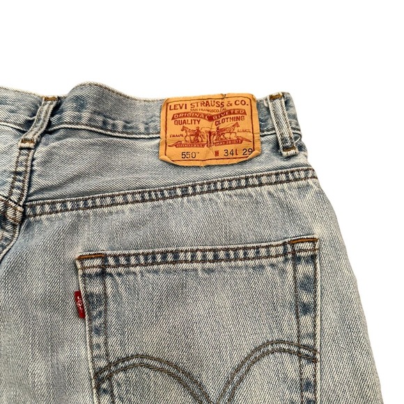 Levi's 550 Jeans Mens 34x29 Relaxed Fit Straight Denim Pants Faded Light Wash - Picture 3 of 9